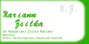 mariann zsilka business card